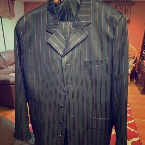 Gianni Vironi - Black and Red Pinstripe Suit